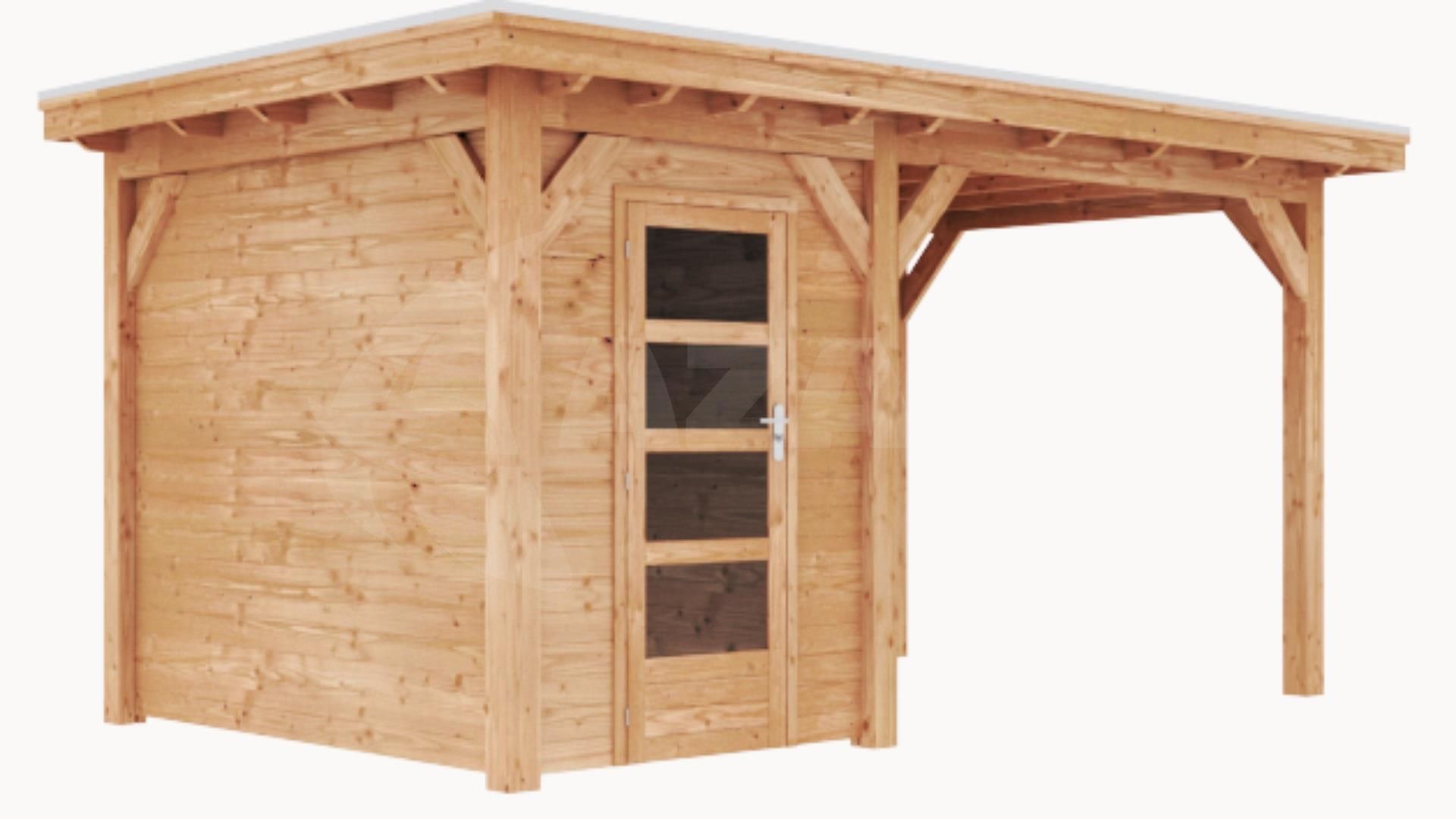 GrandiWood Blockhaus Michigan mit veranda 250 cm kopen bij Azalp.nl