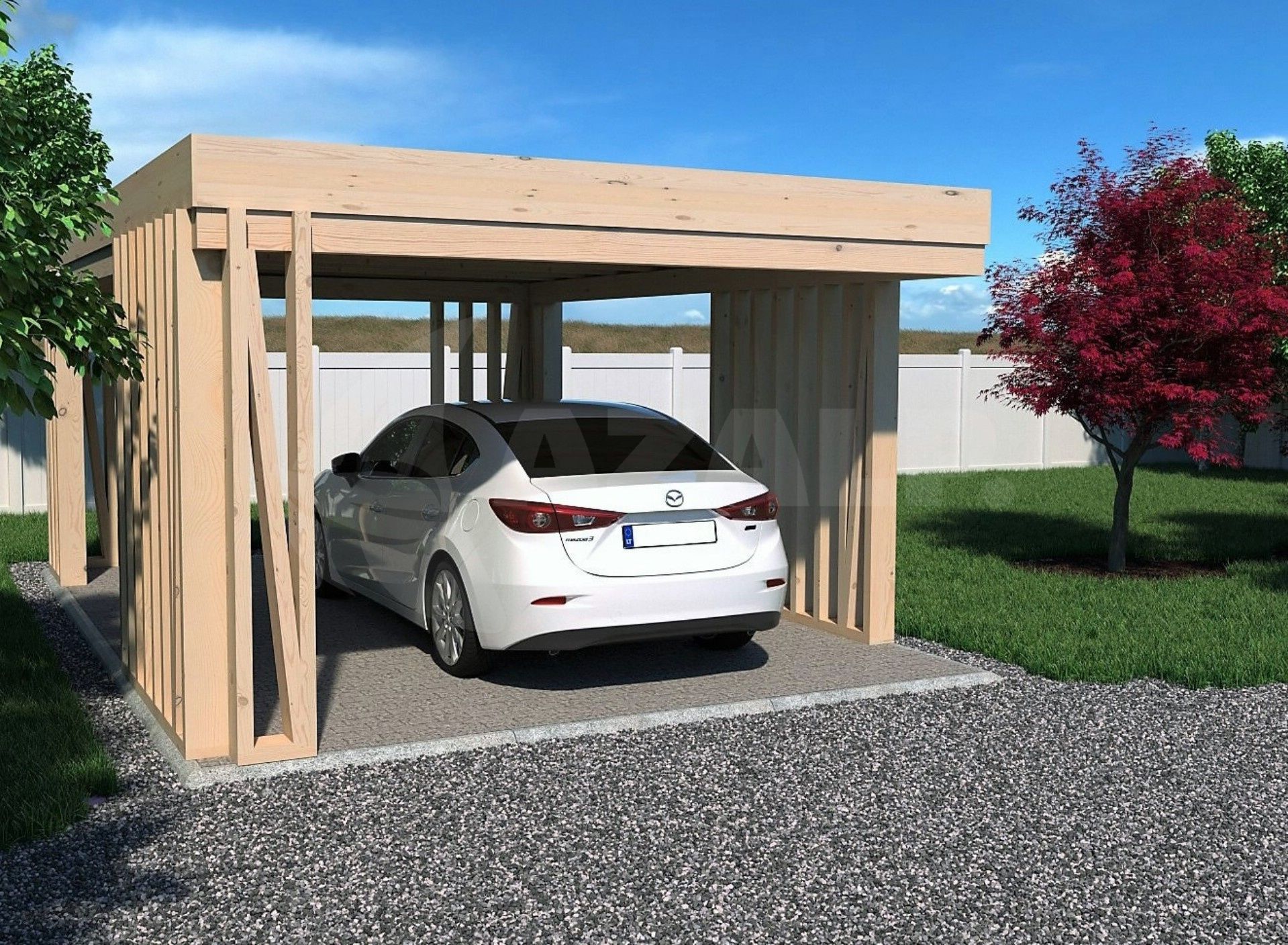 Carport Garage Kombi : WoodAcademy Emperor Douglas Carport 680x400 cm